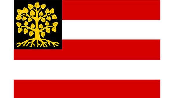Vlag gemeente ’s-Hertogenbosch - in kleur op transparante achtergrond - 600 * 337 pixels 